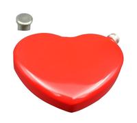 INOOMP Flasque à Vin Portable 4 Oz en Acier Inoxydable Forme Cœur, Mini Bouteille Pratique pour Extérieur, Gourde Solide et Légère pour Voyage et Détente