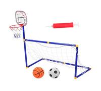 INOOMP Football Goal Basketball Stand Jouet 2 en 1 pour Enfants But De Foot Et Panier De Basket sur Pied Design Grand Format Usage IntéRieur Et ExtéRieur Plastique Durable