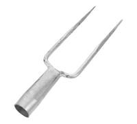 INOOMP Fourche de Jardin Professionnelle en Acier à Deux Dents, Finition Antirouille, Pénétration du Sol Compact pour Culture Extérieure