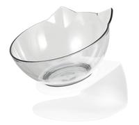 INOOMP Gamelle Surélevée Inclinée pour Chat et Chien Bol Eau et Nourriture Ergonomique Anti-Renversement Protection du Cou pour Animaux Transparent Facile à Nettoyer