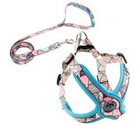 INOOMP Gilet Réfléchissant pour Chien Sangle de Poitrine Réglable en Polyester Anti-Fugue et Laisse Incluse pour Promenade Sécurisée des Chiens de 2 à 14 Kg