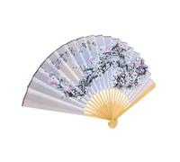 INOOMP Grand Éventail Pliable en Papier de Style Chinois Traditionnel, Accessoire Décoratif Multifonction en Soie et Papier Kraft, pour Salon et Chambre