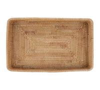 INOOMP Grand Plateau Rectangulaire en Rotin Tissé Main, Décoratif et Résistant la Déformation, Petit-déjeuner Décoration Intérieure