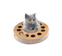 INOOMP Griffoir Carton Ondulé pour Chat avec Balle Planche à Gratter Ronde pour Chaton Et Jouet à Herbe à Chat Matelas Pratique pour Gratter Et Reposer Et