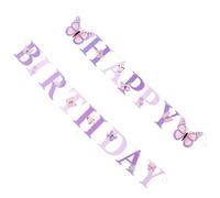 INOOMP Guirlande D'anniversaire en Papier Pourpre, Décoration de Fête Facile à Installer, Bannière Suspendue Unique pour Célébrations et Mariages