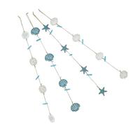 INOOMP Guirlande Porte-Photos Méditerranéenne 4 Pièces en Corde Nautique avec Pinces Décoratives pour Décoration Murale Côtière et Galerie Photo Océanique