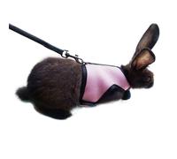 INOOMP Harnais en avec Supplémentaire Mesh Confortable Nylon Sangle Ajustable Laisse Rose Taille XL 1,5 et 4 Livres pour Lapin Petit pour Petits Animaux Entre