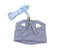 INOOMP Harnais Et Laisse pour Petits Animaux Coton Gilet Ajustable à Rayures pour Chinchilla Rat Bleu