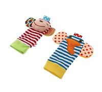INOOMP Hochet Chaussettes pour Bébé 2 Pièces, Tissu Tricoté Doux, Taille Unique, Léger et Portable, pour -né, Éveil Sensoriel Intérieur et Extérieur
