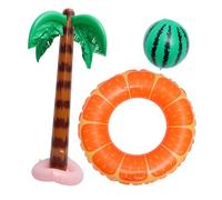 INOOMP Inflatable Hawaiian Coconut Tree Set Tropical Party Decoration for Beach Pool Luau with Stable Floating Design and Multipurpose Use