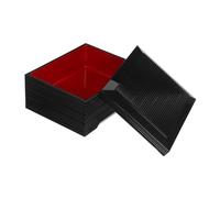 INOOMP Japanese Traditional Rectangular Sushi Box With Compartments Food Container For Restaurant Home Office Meal Prep With Woodgrain Pattern