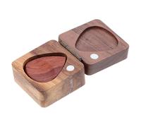 INOOMP Jeu de 3 Médiators de Guitare en Bois Massif avec Boîte de Rangement en Bois, Accessoires Pratiques pour Guitare Électrique et Folk, Coffret Compact pour Musicien, Présent