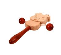 INOOMP Jouet Hochets D'garçon et Filles Traditionnel en Bois Sûr pour Tout-petits, Petit Tambour à Main à Cliquetis, Stimulant L'ouïe Concentration, Jeu Sensoriel pour Éveil Bébé,