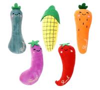 INOOMP Jouets pour Chats en Peluche de Légumes Lot de 5 Pièces à Mâcher à l'herbe à Chat Stimule L'instinct Naturel et Protège Les Meubles pour Chatons