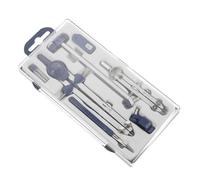 INOOMP Kit Compas de Dessin Professionnel en Abs Bleu, Ensemble 7 Pièces Multifonction Jauge de Précision pour Dessinateurs et Ingénieurs