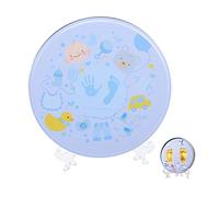 INOOMP Kit De Moulage D'empreintes De Bébé Et Souvenir De Pas -né, Kit Décoratif Léger Et Portable En Argile Bleu Clair Pour -né, Présent Naissance Bébé, Coffret Mémoire Mains Et Pieds