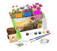 INOOMP Kit de Plantation pour Garçon et Filles Pot en Fer Outils de Bricolage pour Fleurs Kit Jardinage Intérieur DIY de Plantes Aromatiques Activité Créative Éducative Jardinage Maison