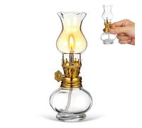 INOOMP Lampe à Pétrole Design Minimaliste en Verre avec Brûleur et Mèche en Coton pour Éclairage d'urgence et Décoration Intérieure Sûre