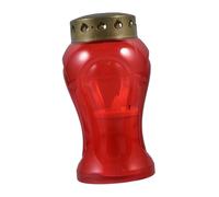INOOMP Lampe de Cimetière à LED Croix Jésus Bougie Électronique Décorative Coque Rouge Petite Taille Éclairage de Jardin Extérieur Ornement Religieux pour Rituels et Décoration de Cour