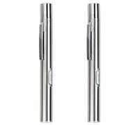 INOOMP Lampe Stylo Médicale Clip de Poche Rechargeable USB en Acier Inoxydable Argenté Design Compact, 2 Pièces pour Usage et Trousse de Secours