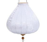 INOOMP Lanterne Vietnamienne Lanterne Chinoise Japonaise en Soie Blanche Hoian Lampe Gland Ovale Nouvel an Lunaire Décoration du Festival De La