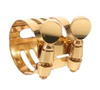 INOOMP Ligature Dorée pour Saxophone Soprano en Métal Clip Fixation pour Bec de Saxophone Soprano Accessoire Professionnel Compatible Embout Buccal Fixation Sécurisée pour Instrument
