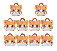 INOOMP Lot de 10 Boîtes à Friandises en Carton Recyclé Poignée, Motif Chat, Format Compact, Boîtes à Bonbons pour Présents et Snacks, Étuis à Collations Pratiques pour Fête et Rangement
