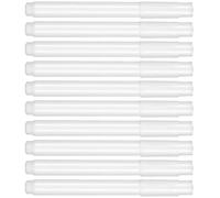 INOOMP Lot de 10 Crayon Marqueur à Craie Liquide Blanc pour Écrire sur Verre et Tableau Noir, Feutres Effaçables en Plastique, Taille Compacte pour L'école