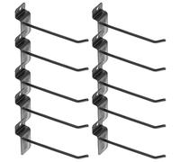 INOOMP Lot de 10 Crochets pour Panneau Perforé Industriel 10 Cm, Crochets Métalliques Noirs pour Présentation et Organisation en Magasin, Accessoires Polyvalents pour Panneaux à Lattes