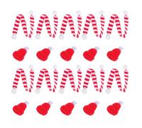 INOOMP Lot de 10 Mini-écharpes de Noël en Tricot de 23 cm, pour Bouteilles de vin, décorations de Noël, poupées, Accessoires de Bricolage