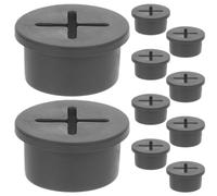 INOOMP Lot de 10 Passe-câbles de Bureau, Cache-Trous pour câbles, Noir, | Passe-câbles pour meubles, idéal pour la maison, le bureau ou la cuisine ; bord en caoutchouc souple, protège les fils.