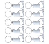 INOOMP Lot de 10 Porte-clés Ouvre-bouteilles en Métal Résistants à L'usure, Design Pied Compact et Portable, Ouvre-bière Pratique pour Camping, Bars Cuisine - Accessoire Multifonctionnel