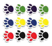 INOOMP Lot de 12 Gommes Eva Effaçables à Sec Forme Patte de Chat, 6 Couleurs Assorties, Accessoire Scolaire Portable pour Tableau Blanc, pour Enseignants et Usage Domestique