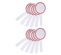 INOOMP Lot de 12 Mini Tableaux Blancs Effaçables à Sec, 10x20 Cm, Simple Face, Cercle Rouge, Portable et Léger, Tableau de Score pour Arbitres et Juges, pour Compétitions et Votes