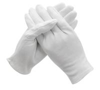 INOOMP Lot de 12 Paires de Moufles Blancs en Coton 100% Coton Xl, Résistants à L'usure, pour Protection Industrielle, Travail de Précision et Ventes aux Enchères, Confortables
