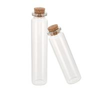 INOOMP Lot de 2 Bocaux en Verre avec Bouchons en Bois, Grandes et Petites Tailles, Récipient Commémoratif pour Poils et Moustaches d'animaux, Boîte de Rangement Souvenir pour