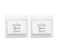 INOOMP Lot de 2 boutons-poussoirs muraux pour porte de bureau, interrupteur de sortie en plastique blanc | Interrupteur à réarmement automatique pour système de contrôle d'accès et de