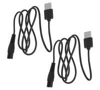 INOOMP Lot de 2 Câbles D’alimentation USB Universels pour Rasoir Électrique, Cordon de Charge 8-shaped en Caoutchouc Résistant la Chaleur, Longueur Pratique pour Rechargement
