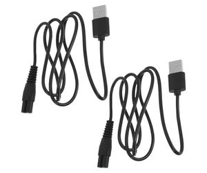 INOOMP Lot de 2 Câbles D’alimentation USB Universels pour Rasoir Électrique, Cordon de Charge 8-shaped en Caoutchouc Résistant la Chaleur, Longueur Pratique pour Rechargement