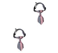 INOOMP Lot De 2 Cravates en Toile De Coton pour Chien Et Chat Réglables avec Nœud Boucles en Acier Inoxydable Cravate Traditionnelle Double Barre Verticale