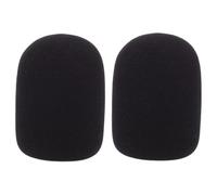 INOOMP Lot de 2 Housses de Microphone en Mousse Noire Épaisses, Protections Anti-vent et Anti-éclaboussures, Taille Agrandie Compatible Ktv et Usages Studio, Accessoires pour Microphones