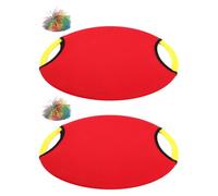 INOOMP Lot de 2 Jeux de Lancer et d'attraper, Raquette rebondissante, Balle filandreuse, entraînement sensoriel, Disque Volant, pagaie, balles d'attrape pour Jeux d'extérieur et