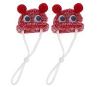 INOOMP Lot de 2 Mini-Bonnets tricotés : Couvre-Chefs pour Hamsters, pour Une Tenue de fête ou au Quotidien ; Joli Bonnet pour Petits Animaux, idéal pour cochons d'Inde, lézards et Oiseaux.