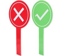 INOOMP Lot de 2 Palettes de Réponses Portatives pour Jeux Éducatifs, Matériel Scolaire Symboles Croix Rouge et Coche Verte, Paddleboard D'apprentissage Réutilisable, pour Évaluation