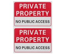 INOOMP Lot de 2 panneaux d'accès interdits - Panneau d'avertissement extérieur autocollant pour zone privée, interdit aux visiteurs, autocollant de sécurité pour limite de cour, pour