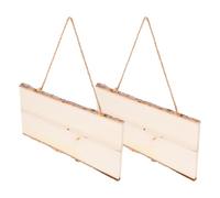 INOOMP Lot de 2 Panneaux en Bois Vierges à Suspendre avec Corde, Plaques Rectangulaires Rustiques, Surface Lisse et Peinture, Résistants à L'Usure, Décoration Professionnelle pour Porte