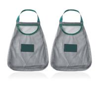 INOOMP Lot de 2 Paquet Filet Réutilisables pour Légumes et Fruits, Suspendus, en Polyester Respirant, Taille Moyenne, Rangement la Cuisine Pratique pour Ail, Oignons et Gingembre,