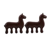 INOOMP Lot de 2 Peignes Gua Sha en Bois Naturel pour Cuir Chevelu, Brosse de Massage Méridien Prise Confortable et Exfoliateur, Édition Spéciale Année du Cheval 2026