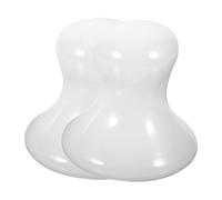 INOOMP Lot de 2 Pierres Gua Sha Visage en Jade Blanc Forme Champignon, Masseur Facial Antidérapant pour Massage du Visage et Stimulation Circulatoire, Accessoire de Soin Spa Beauté