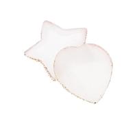 INOOMP Lot de 2 Plateaux Nail Art en Résine Blanche Formes Cœur et Étoile, Présentoirs à Capsules pour Ongles, Palettes pour Mélange de Couleurs, Accessoires Manucure pour Salons et